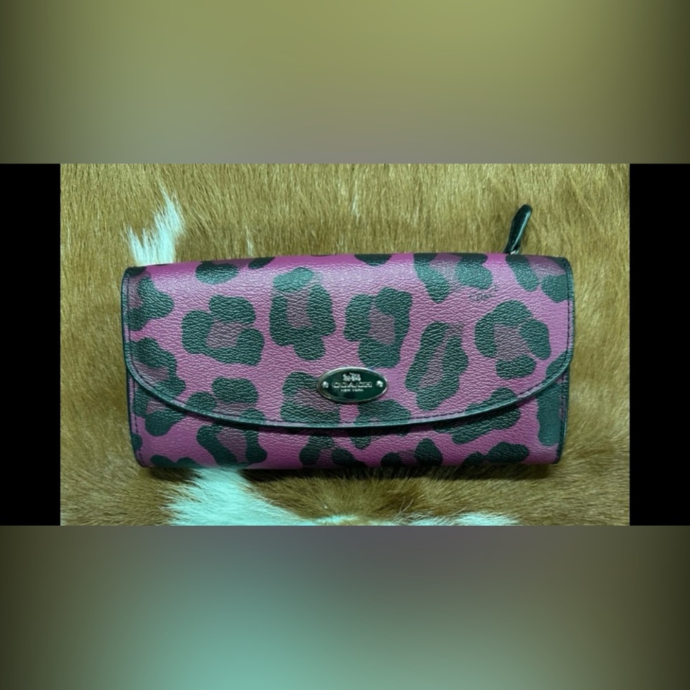 Coach Magenta Pink Cheetah Wallet